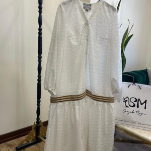 مانتو خنک خامه دوزی بلند کد 533
