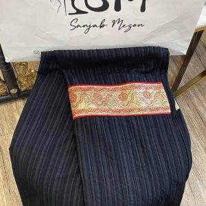 شال مشکی مجلسی کد 0015
