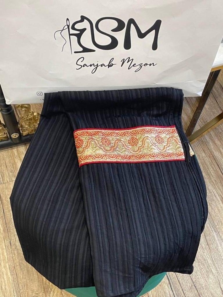 شال مشکی مجلسی کد 0015