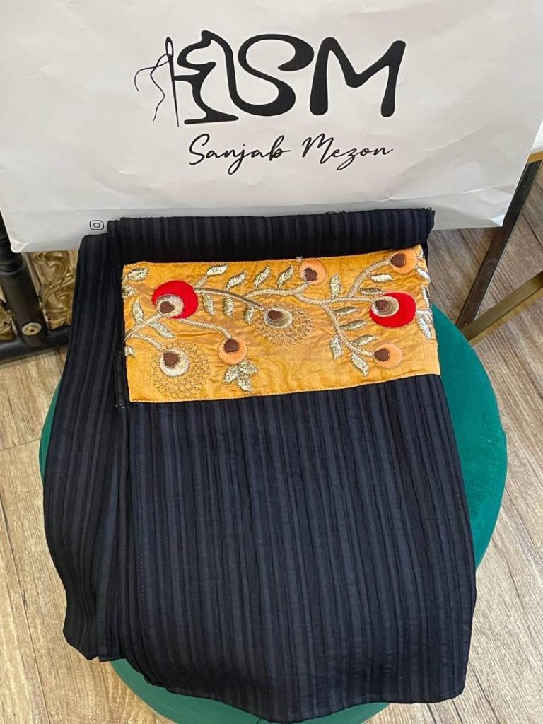 شال مجلسی مشکی کد 0014